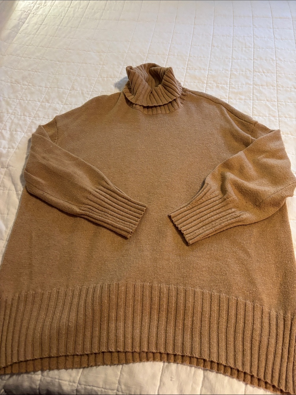 a new day Camel Ribbed Turtleneck Sweater